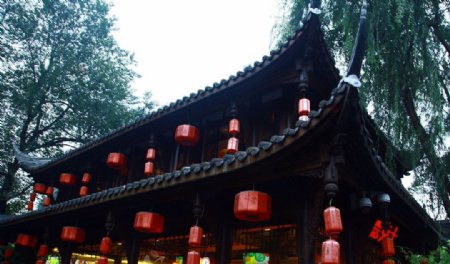 成都景观寺庙灯笼图片