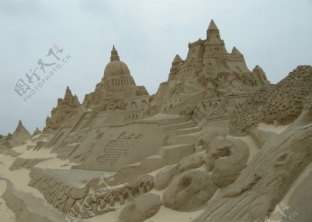 威海金滩沙雕图片
