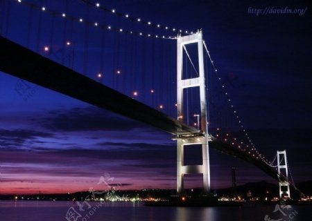 夜景大海大桥图片