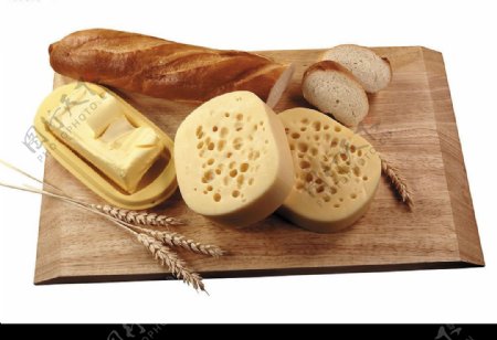 奶酪黄油和面包图片