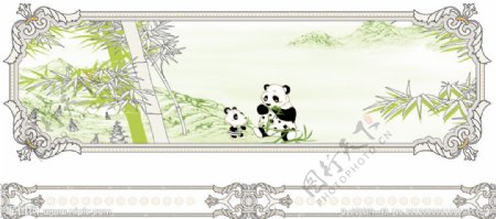 熊猫竹叶陶瓷配件图片