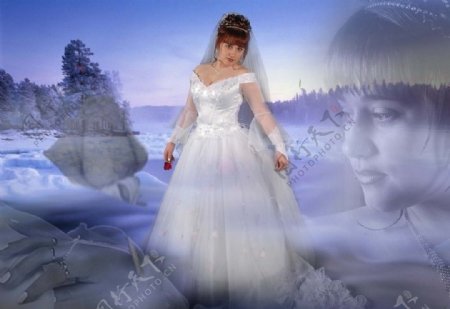 影楼婚纱模板梦幻新娘子图片