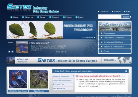 太阳能英文网页设计图片