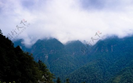 云雾缭绕井冈山主峰图片