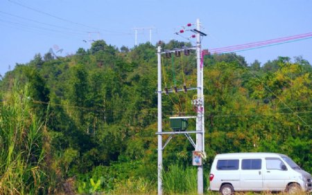 山水风景乡村电力图片
