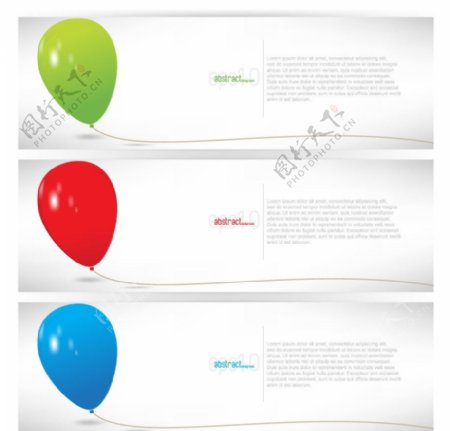 彩色气球banners横幅图片