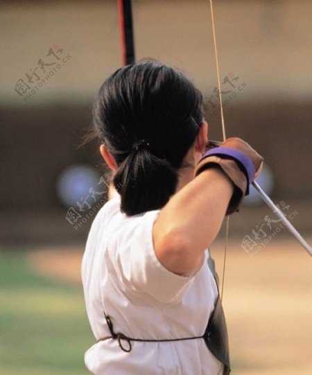 射箭运动员射箭弓箭射箭比赛体育运动生活百科摄影图片