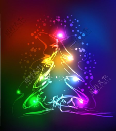 幻彩动感光线圣诞树图片