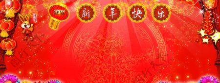 春节橱窗展板背景图片