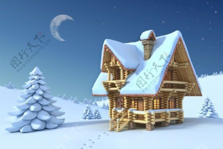 圣诞浪漫小屋图片