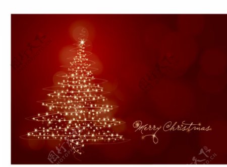 柔和动感星光圣诞树图片