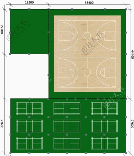 篮球场设计图图片