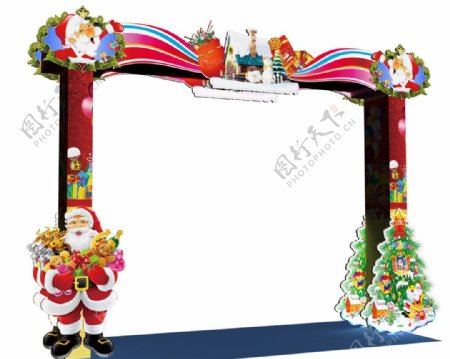 圣诞卖场造型布置通道门图片