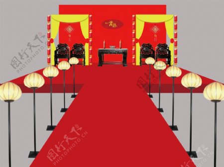 中式婚礼现场布置效果图图片