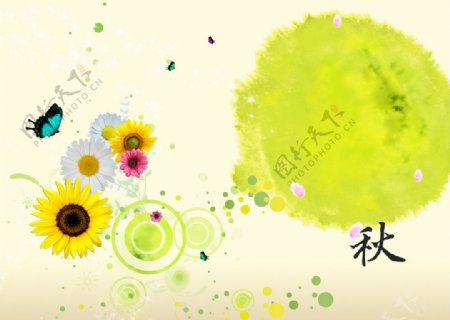 古典秋菊花纹图片