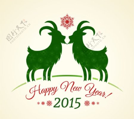 2015绿色山羊新年背景图片