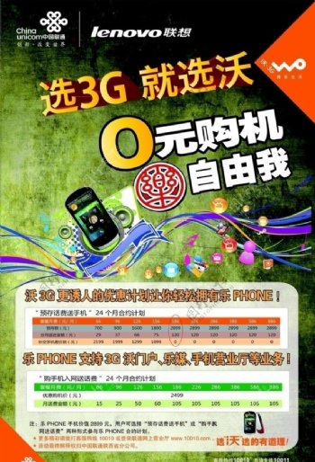 联通沃3G宣传展板图片