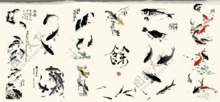 中国风传统水墨鱼图片