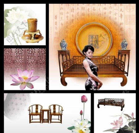 中国风素材古典家具原创图片