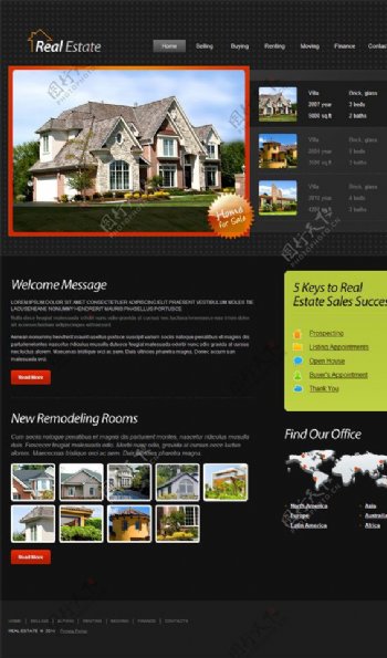 房屋出售企业网站模板图片