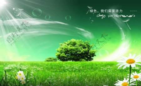 绿色梦幻春天图片