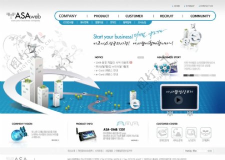 韩国电子科技网页模版图片
