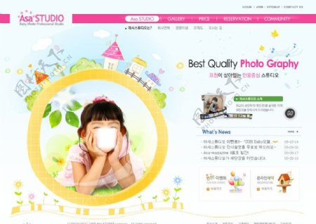 儿童摄影网页模板图片