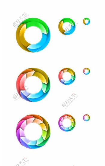 彩色立体圆环图片