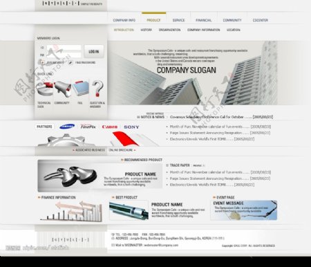 SONY耳塞等电子产品销售网站版面图片