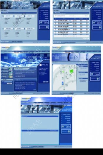 韩国整站商务网页模板PSD图片