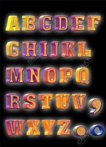 立体字母ABC图片