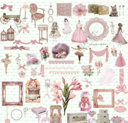 粉色可爱女生用品图片