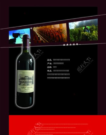 葡萄酒宣传册设计psd分层模板图片