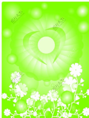 绿色气泡背景图片
