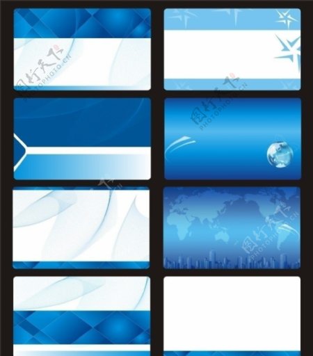 蓝色系列商务卡片模板图片