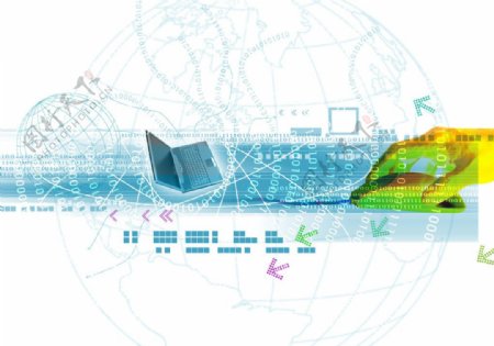 现代科技科技网络鼠标地球数字箭头电脑图片