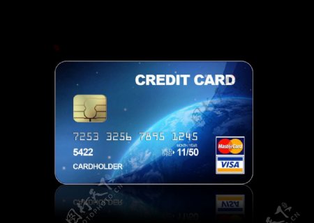蓝色星球ic信用卡图片