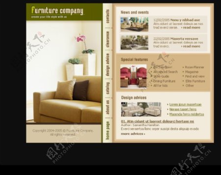 家具公司网页模板全套版含字体动画图片