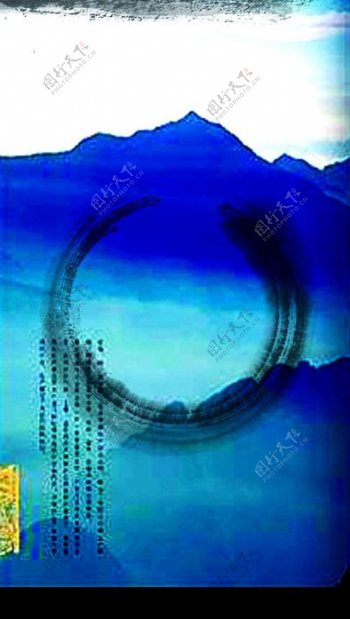 中國古典風格水墨素材图片
