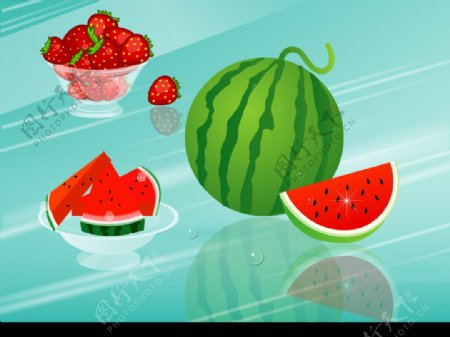 草莓与西瓜图片