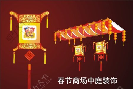 春节宫灯装饰图片
