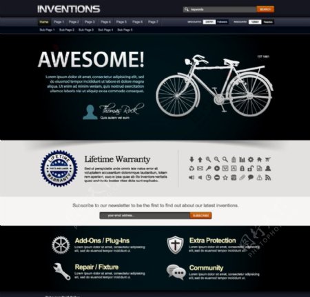 自行车服务网站首页设计图片