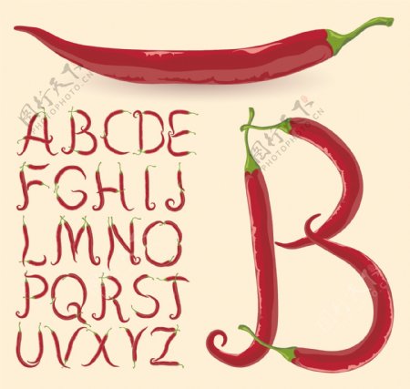 辣椒字母图片
