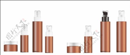 化妆品瓶子系列线稿效果图