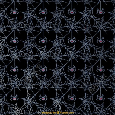 蜘蛛和网无缝背景矢量图