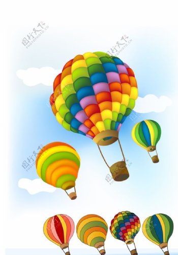 彩色热气球