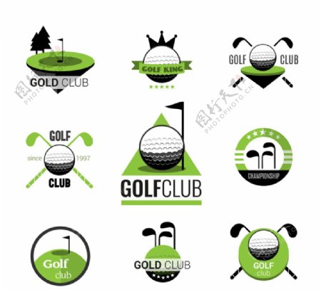 高尔夫俱乐部标签矢量图