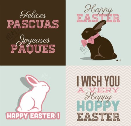 可爱兔子复活节快乐