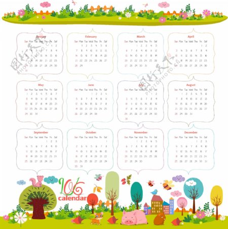 动物磨菇2016年日历表