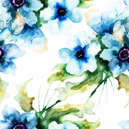 蓝色小花朵背景